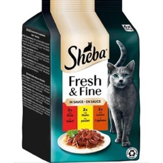 Sheba Fresh+Fine 6 x 50g kapsička kuřecí, hovězí a jehně cat