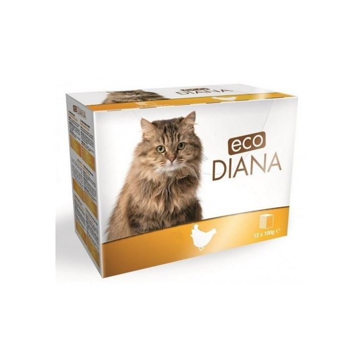 Eco Diana 12 x 100g kuřecí kousky v omáčce kapsička cat