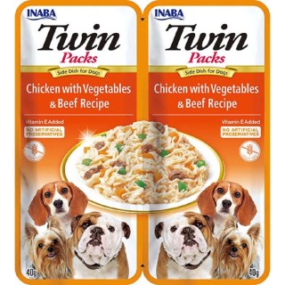 Churu Dog Twin Packs Chick&Veg.&Beef in Broth 2x40g