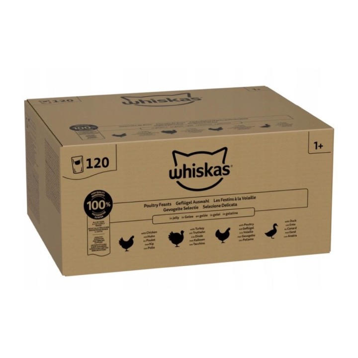 Whiskas 85gx 120ks kapsička drůbeží hody v želé cat