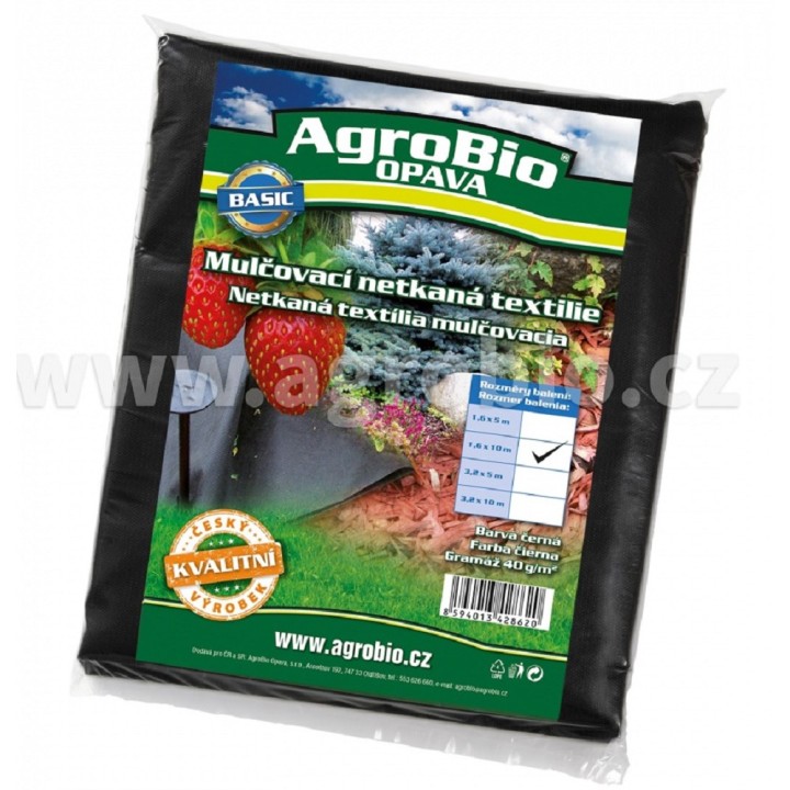 Netkaná textilie černá 1,6x10m (40g/m2)