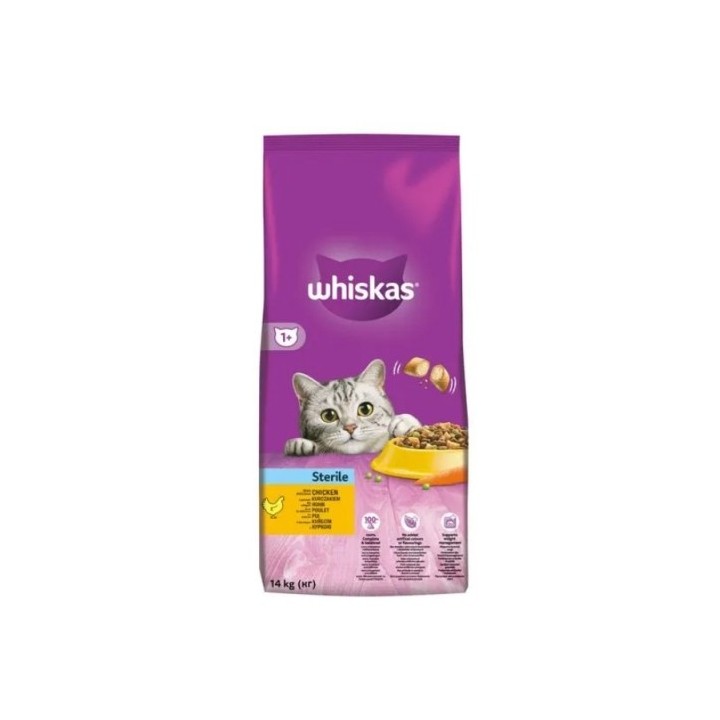 Whiskas 14kg sterile kuřecí cat  AKCE