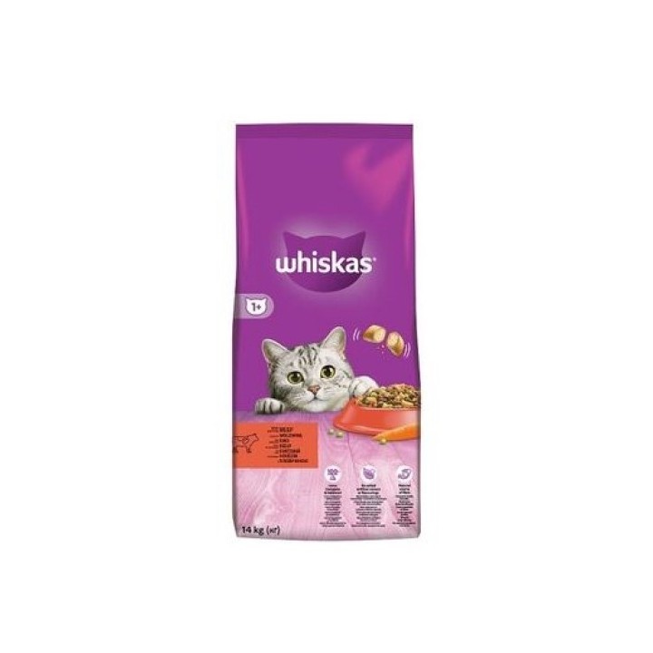 Whiskas 14kg hovězí cat AKCE
