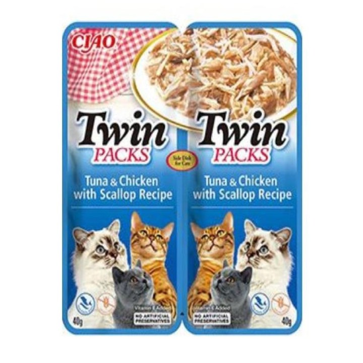 Churu Cat Twin Packs Tuna&Chick&Scallop in Broth 2x40g AKCE