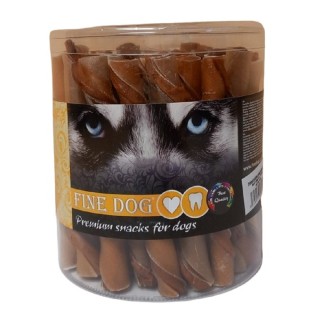 Poškozená Fine dog Trubičky plněné hnědá kuřecí 35ks dóza