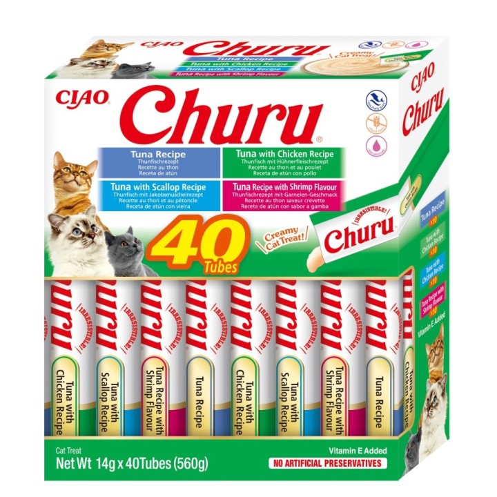 Churu Cat BOX Tuna Seafood Variety 40x14g AKCE