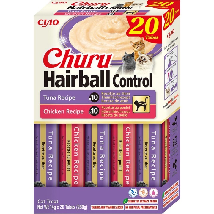 Churu Cat BOX Hairball Variety Tuna&Chicken 20x14g AKCE