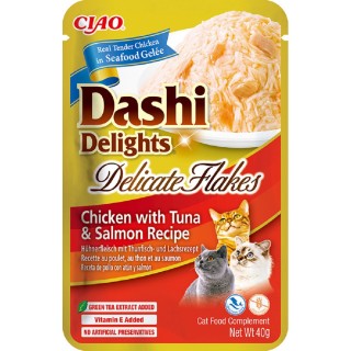 Churu Cat Dashi Delights Delicate Flakes Chicken&Tuna&Salmon 40g  AKCE