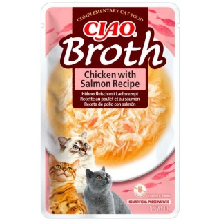 Churu Cat CIAO Broth Chicken with Salmon Recipe 40g AKCE
