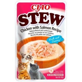 Churu Cat CIAO Stew Chicken with Salmon Recipe 40g AKCE