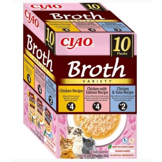 Churu Cat BOX Broth Chick&Chick.Salm&Chick.Tuna 10x40g AKCE