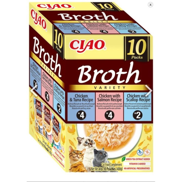 Churu Cat BOX Broth Chic.Tun&Chic.Salm&Chic.Scal 10x40g AKCE