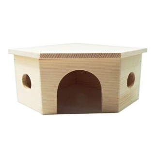 Domek králík rohový 30x14,5x30cm dřevo, přírodní