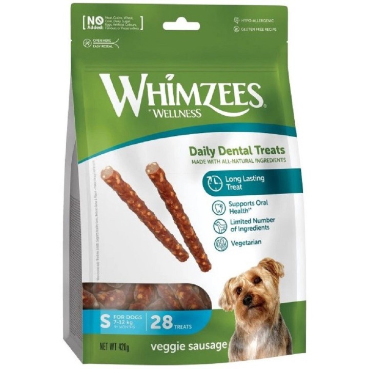 Whimzees Dental Treats Veggie Sausage S 420g dog