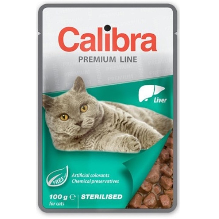Expirace Calibra 100g kapsa premium sterilised liver cat