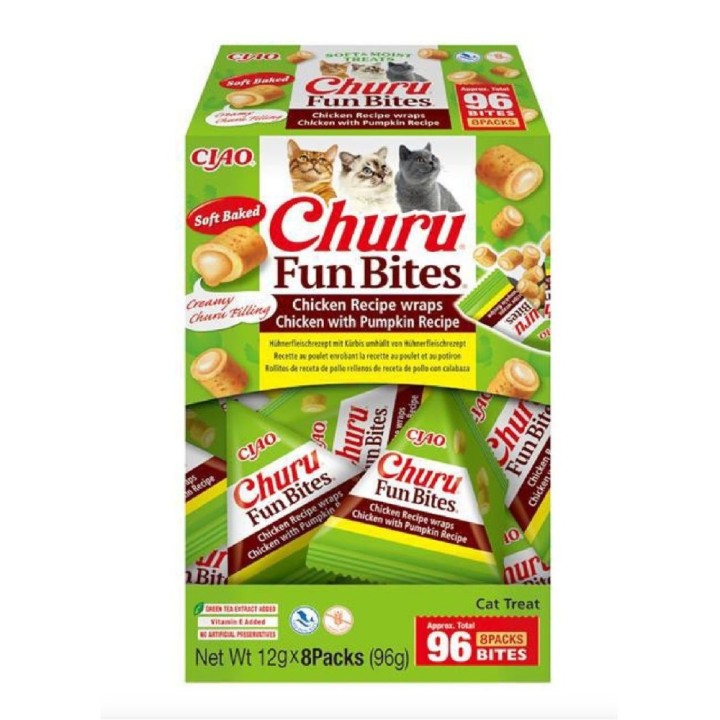Churu Cat BOX Fun Bites Chicken wraps Chick&Pumpk 8x12g