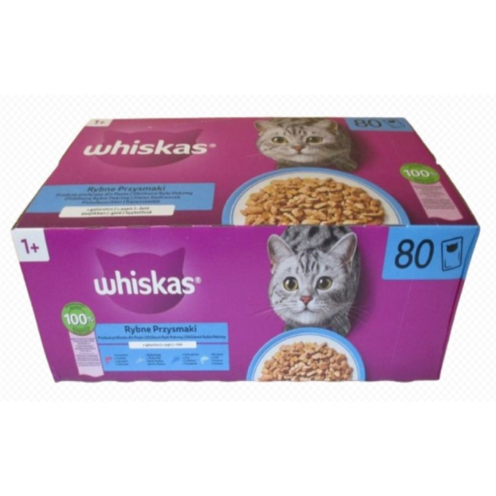 Whiskas 85gx 80ks kapsička rybí výběr v želé cat