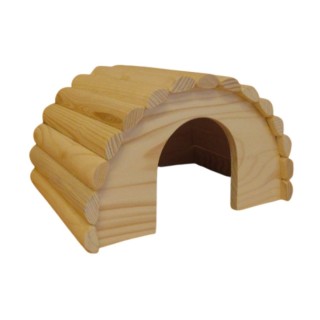 Domek morče iglu 23x13,5x18,5cm dřevo, přírodní