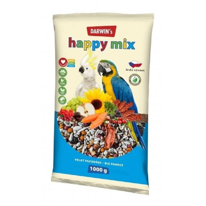 Poškozená Darwin´s - new 1000g  velký papoušek hapyy mix