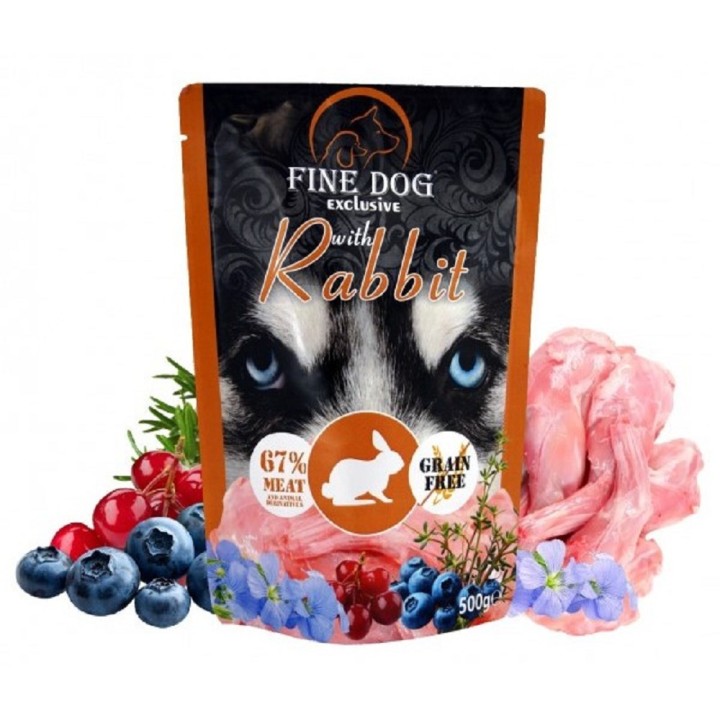Fine dog XXL kapsa králík 500g
