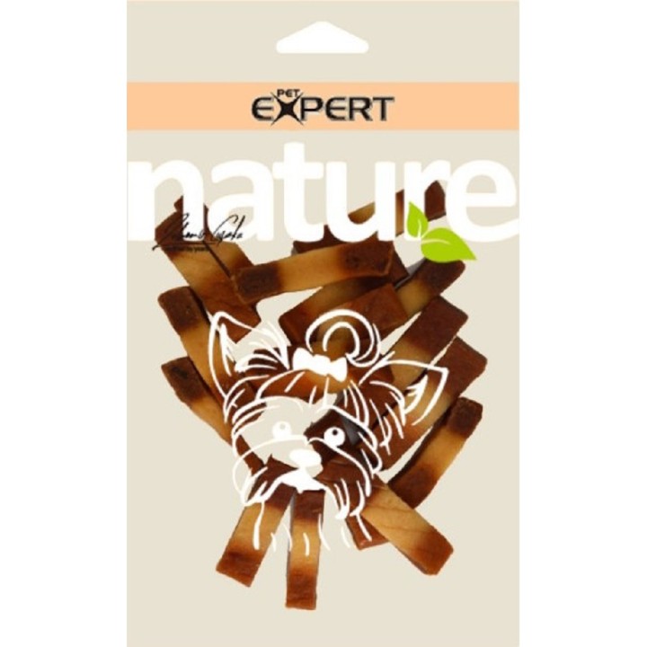 Pet Expert 60g  žvýkací kousky mix kachní a losos 3cm dog AKCE