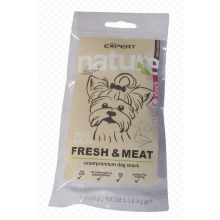 Pet Expert 2ks ucho králiči s kachním masem 10cm dog AKCE