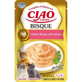 Churu Cat Entrée Bisque Chicken Recipe with Salmon 40g AKCE
