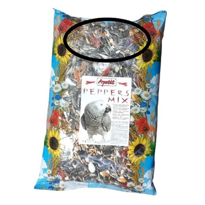 Poškozený Apetit papoušek s papričkami 800g