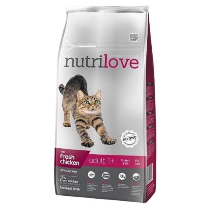 Nutrilove 1,5kg Adult Fresh Chicken cat  AKCE