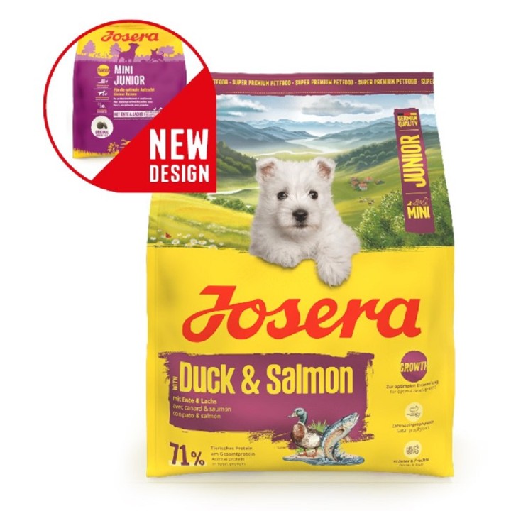 Poškozená Josera  3kg  Mini Junior with Duck & Salmon dog
