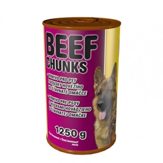 Poškozený Delikan hovězí kousky 1250g dog