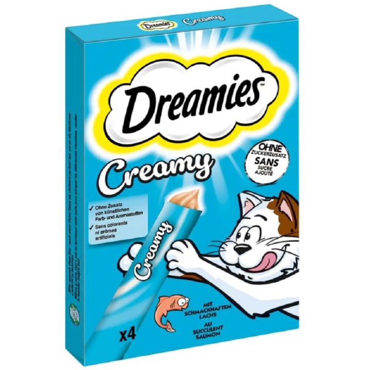 Dreamies Creamy s lososem 4x10g cat