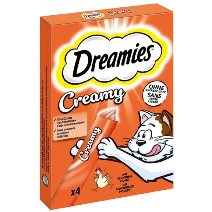 Dreamies Creamy s kuřecím 4x10g cat