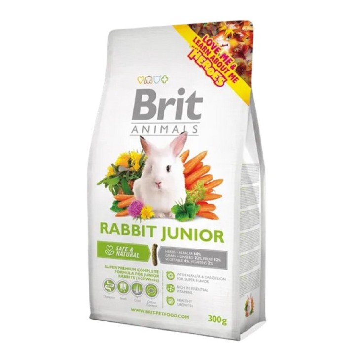 Brit animals 300g králík junior complete AKCE
