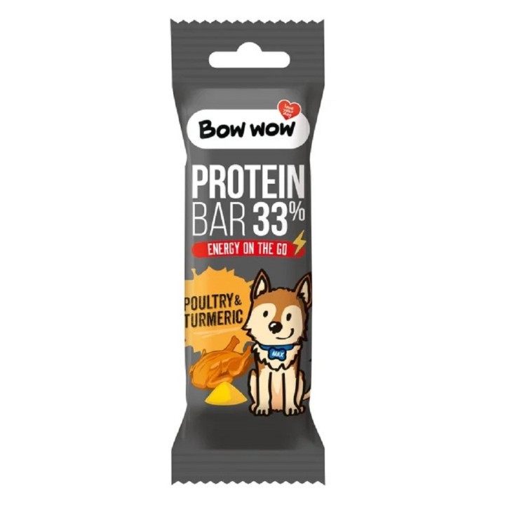 Bow Wow Protein Bar 33% Poultry & Turmeric 32g dog