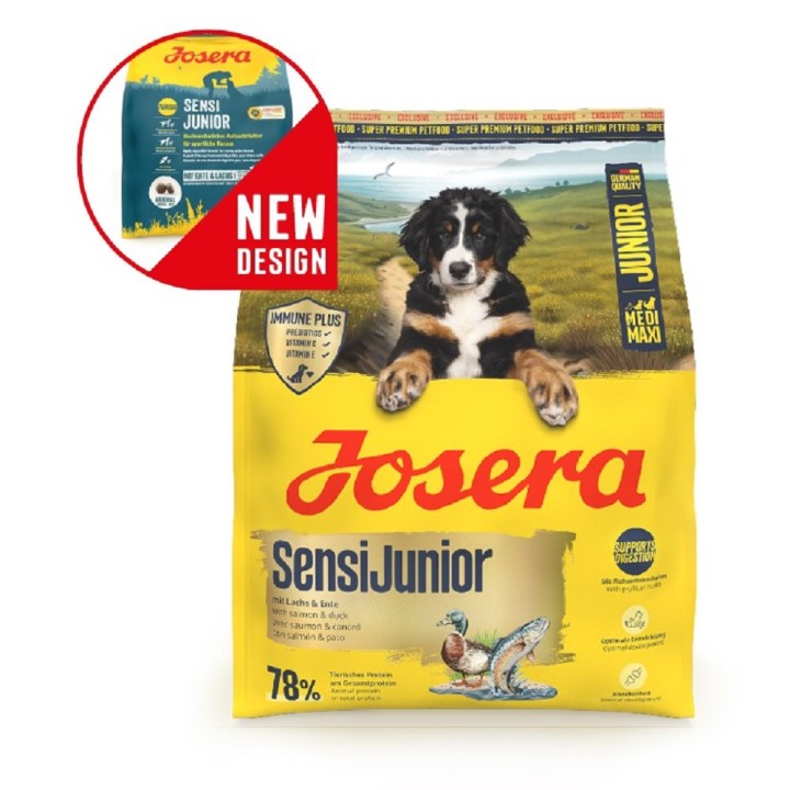 Poškozená Josera 12kg * M/M Sensi Junior dog