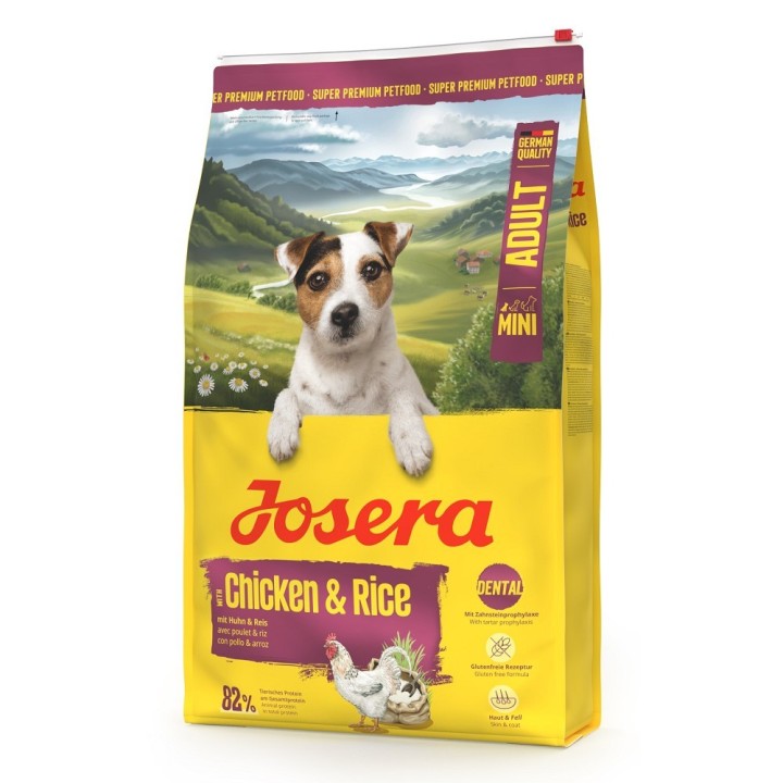 Poškozená Josera 9,5kg  Mini Adult with Chicken & Rice dog