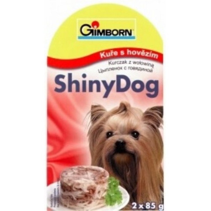 Shiny dog 2x85g kuře+hovězí/8ks  AKCE