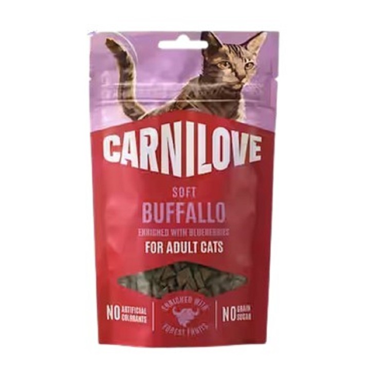 Carnilove Cat 50g Soft Snack Buffallo enriched with Blueberries
