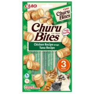 Expirace Churu Cat Bites Chicken wraps&Tuna Purée 3x10g