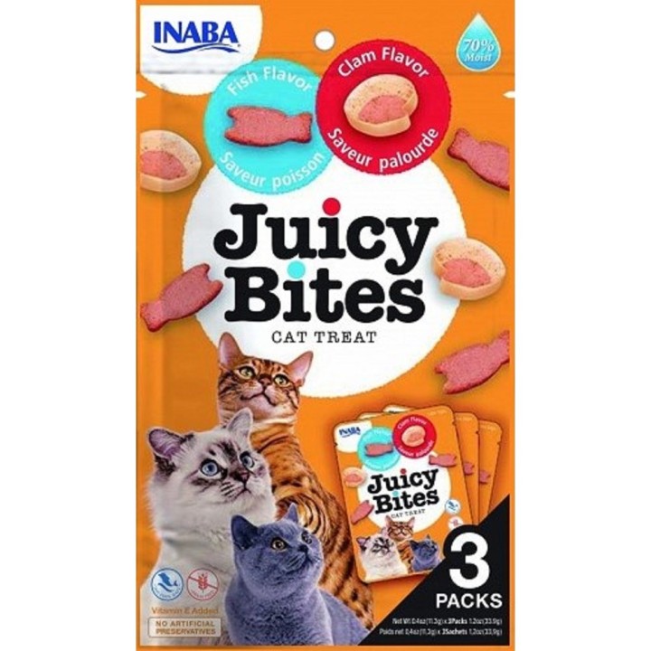 Expirace Churu Cat Juicy Bites Fish&Clam Flavor 3x11,3g