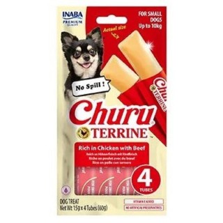 Churu Dog Terrine kuřecí s hovězím plemena S 4x15g