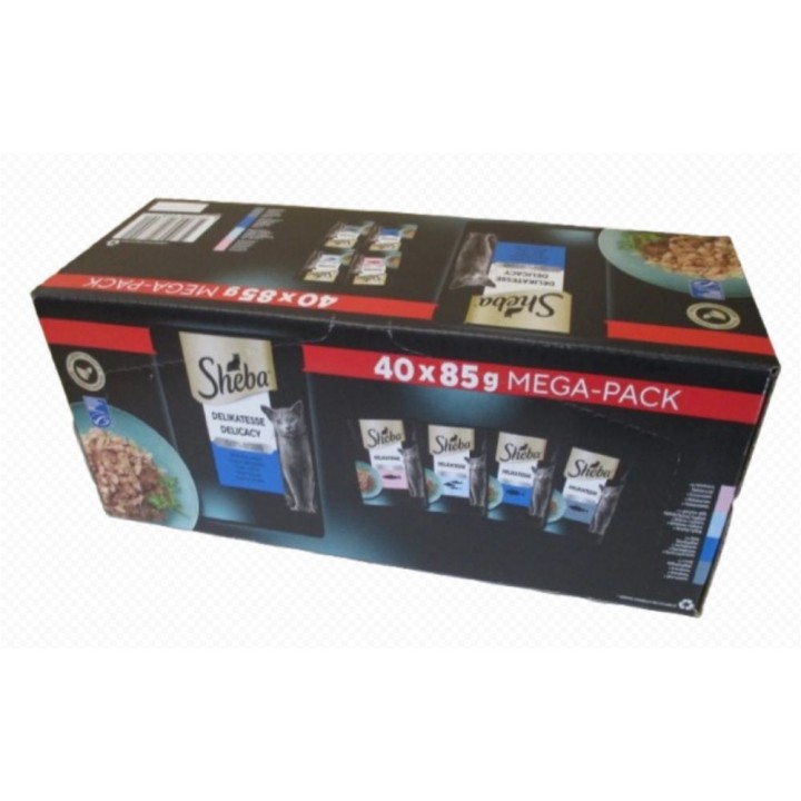 Sheba Delicacy  40 x 85g kapsička rybí výběr v želé cat   AKCE