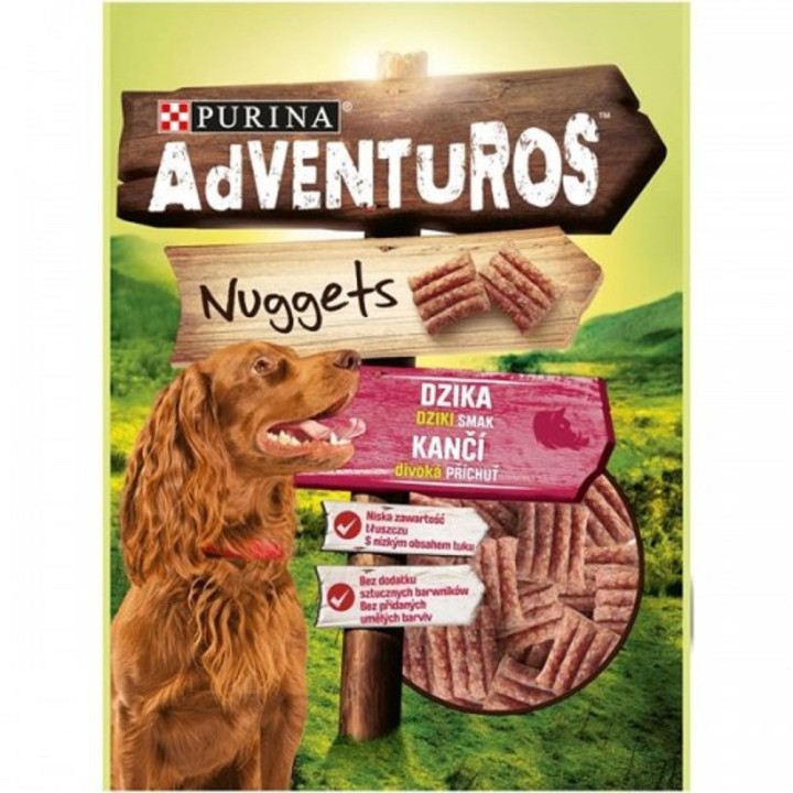 Expirace Adventuros nugetky s kančí příchutí 90g dog