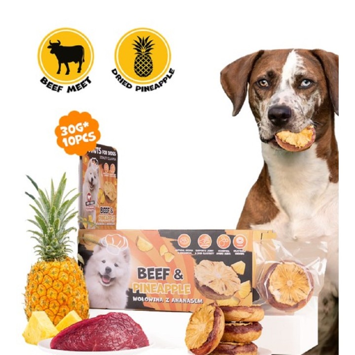 Donut collagen & fruit - beef & dried pineapple 7cm